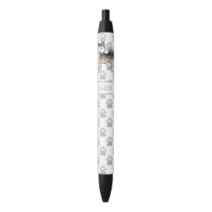 Stylo Noir Malamute Alaskan Sable de dessin animé & nom perso