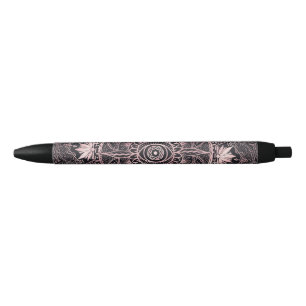 Stylo Noir Mandala de l'oeil rose noir