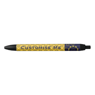 Stylo Noir Mandala de Lotus (henné) (d'or)