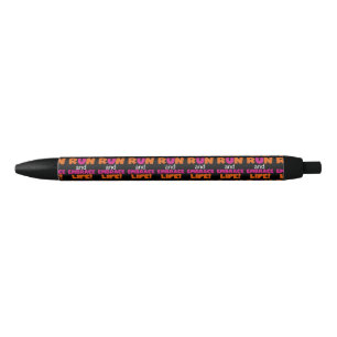 Stylo Noir Marathon de course de course de texte rose orange