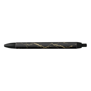 Stylo Noir Marbre noir et or