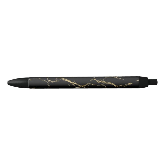 Stylo Noir Marbre noir et or (Devant)