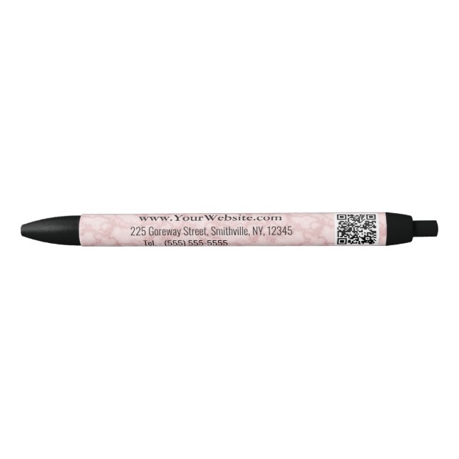 Stylo Noir Marbre rose Faux (Devant)