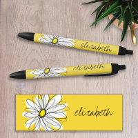 Marguerite lunaire jaune et blanc avec texte perso