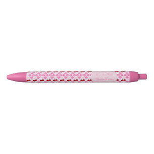 Stylo Noir Mariage rose Printemps Cerisiers en fleurs et ceri