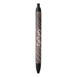 Stylo Noir Masculine Diagonale rayures Noir Brown Blanc