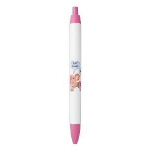 Stylo Noir Médecin et patient pour le cochon en caricature