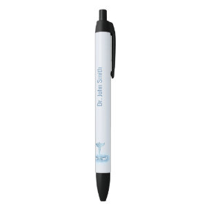 Stylo Noir Médicale Hermes Rod Caduceus Water Riples Bleu