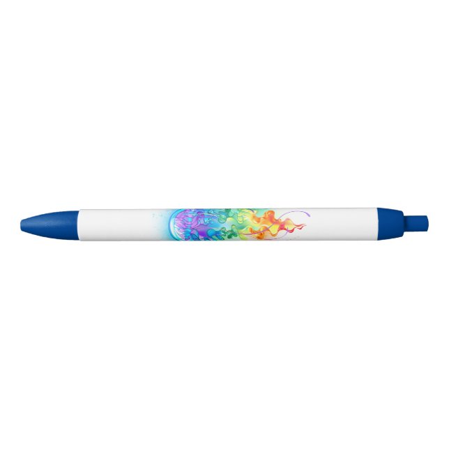 Stylo Noir Méduse arc-en-ciel (Devant)