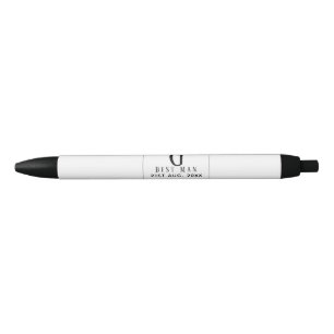 Stylo Noir Meilleur homme Groomsman Monogrammed Bow Cravate M