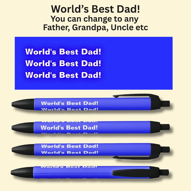 Stylo Noir Meilleur papa du monde - Père grand père aussi etc (Créateur téléchargé)
