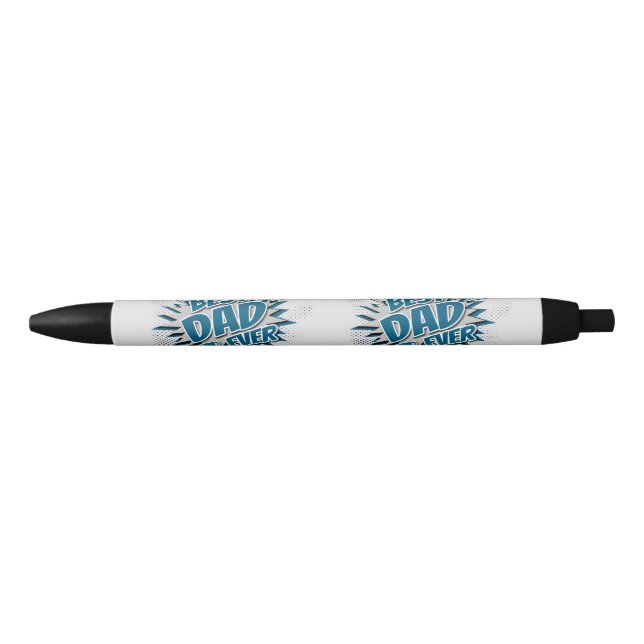 Stylo Noir Meilleur papa jamais (Devant)