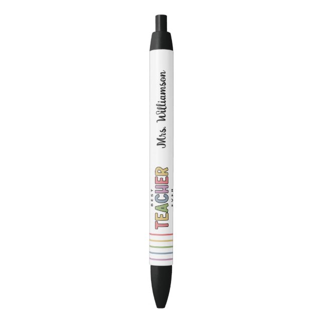 Stylo Noir Meilleure appréciation de l'enseignant personnalis (devant Vertical)