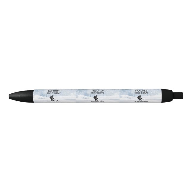 Stylo Noir Menace SUPÉRIEURE de triple d'hockey (Devant)