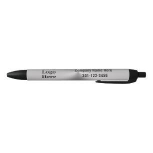 Stylo Noir Métal brossé moderne Regardez votre logo ici