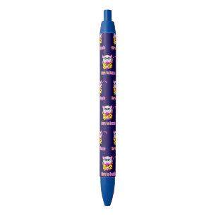 Stylo Noir Mignon Chat Rose - Né pour Éblouir l'Art