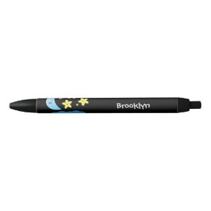 Stylo Noir Mignons étoiles chantant, lune et bande dessinée d