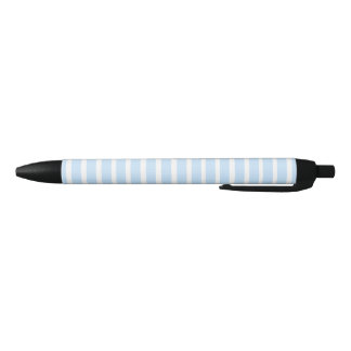 Stylo Noir Minces Rayures Bleu Clair