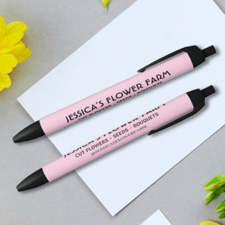 Stylo Noir Minimalist Pink & Black Business Name Social Media