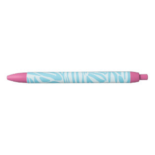 Stylo Noir Modèle Zèbre Bleu