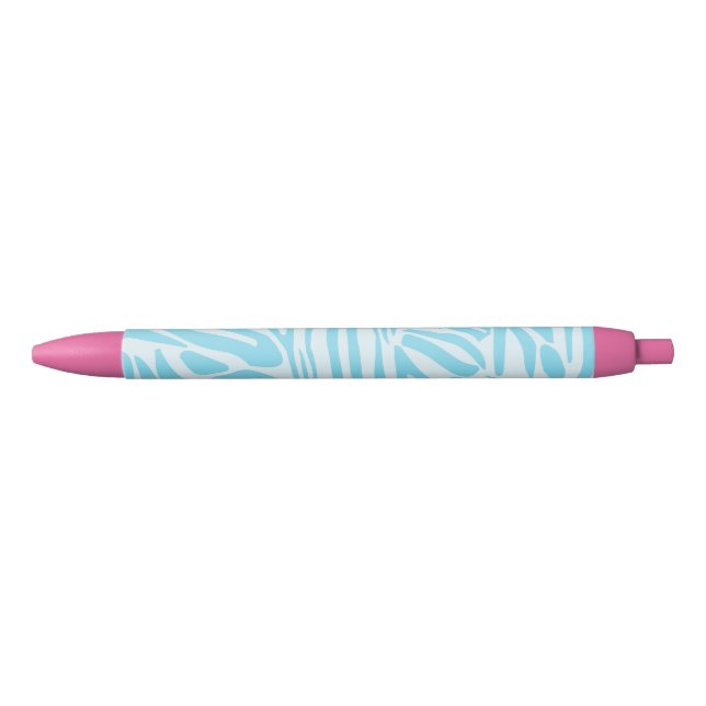 Stylo Noir Modèle Zèbre Bleu (Devant)