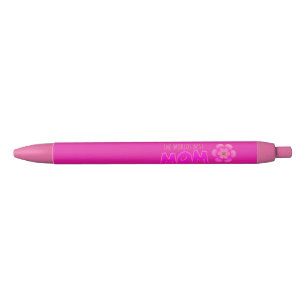 Stylo Noir "MOM" Dans Un Texte De Nouveauté Rose Clair -