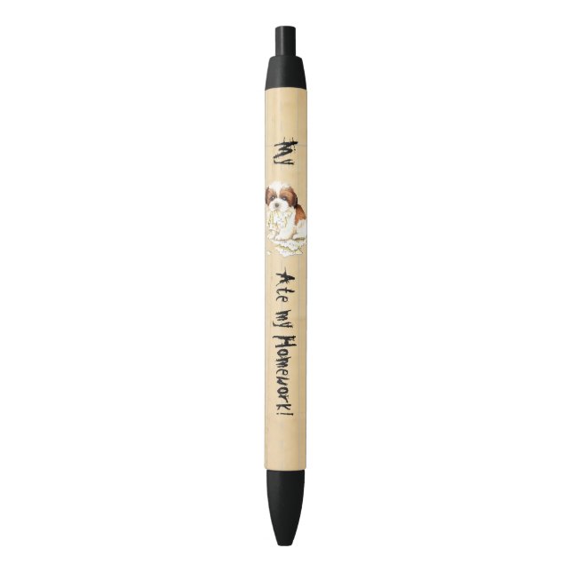 Stylo Noir Mon chiite Tzu a mangé mes devoirs (devant Vertical)