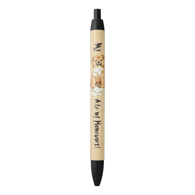 Stylo Noir Mon Chow a mangé mes devoirs (devant Vertical)