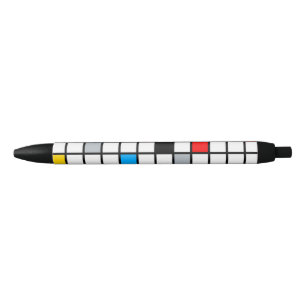 Stylo Noir Mondrian géométrique Composition minimaliste moder
