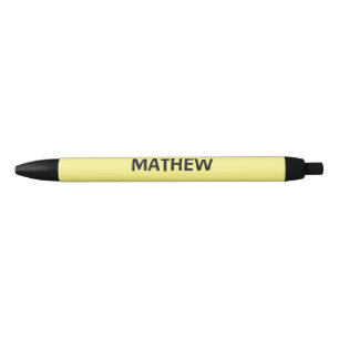 Stylo Noir monogramme de lettre initiale simple ajoutez votre
