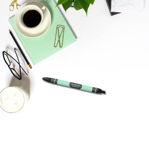 Stylo Noir Monogramme d'enveloppement de rayonne couleur Aqua