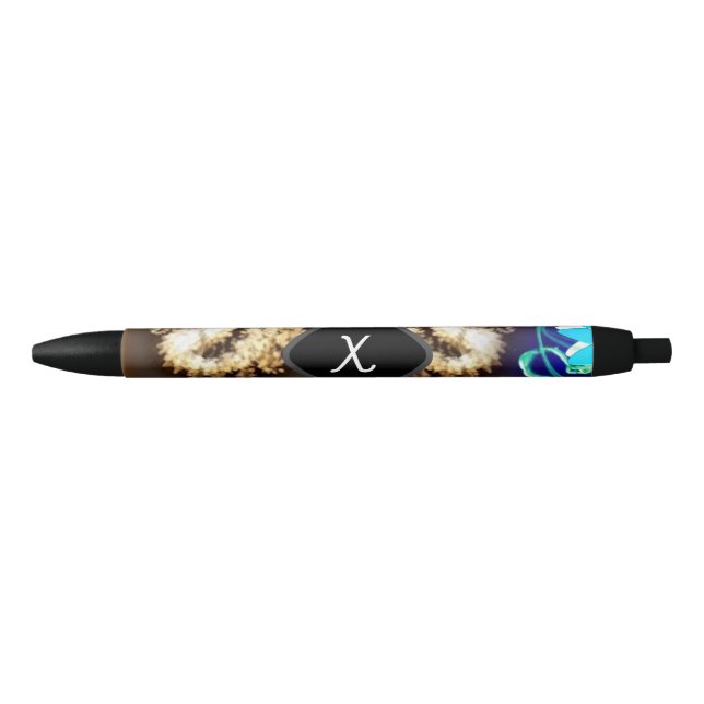Stylo Noir Monogramme Gold Fractal (Devant)