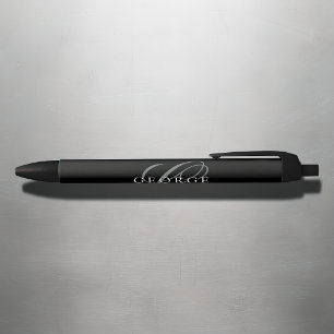 Stylo Noir Monogramme gris noir moderne