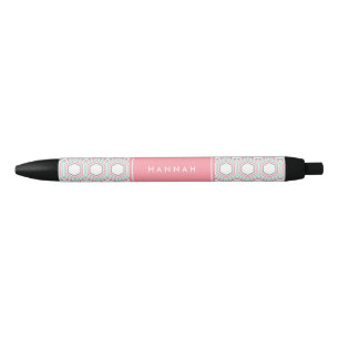 Stylo Noir Monogramme Motif géométrique de la menthe