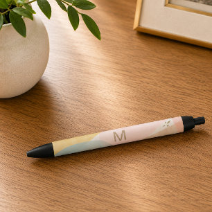 Stylo Noir Monogramme multicolore abstrait moderne