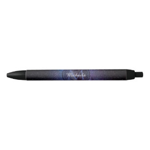 Stylo Noir Monogramme personnalisable à voie lactée