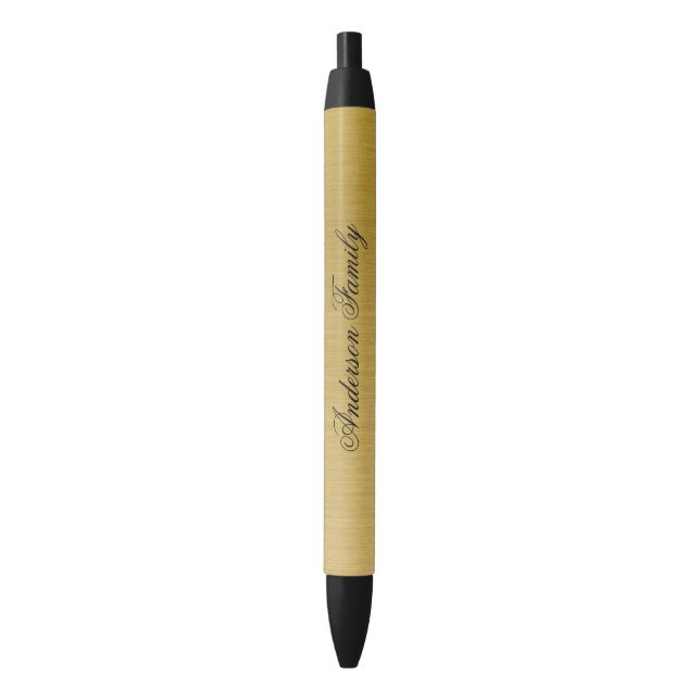 Stylo Noir Monogramme personnalisé bleu moderne (devant Vertical)