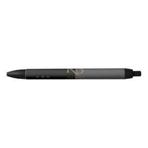 Stylo Noir Monogramme professionnel Premium Black Chic Gold