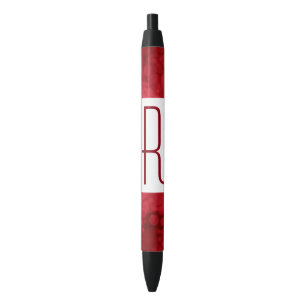 Stylo Noir Monogramme rouge