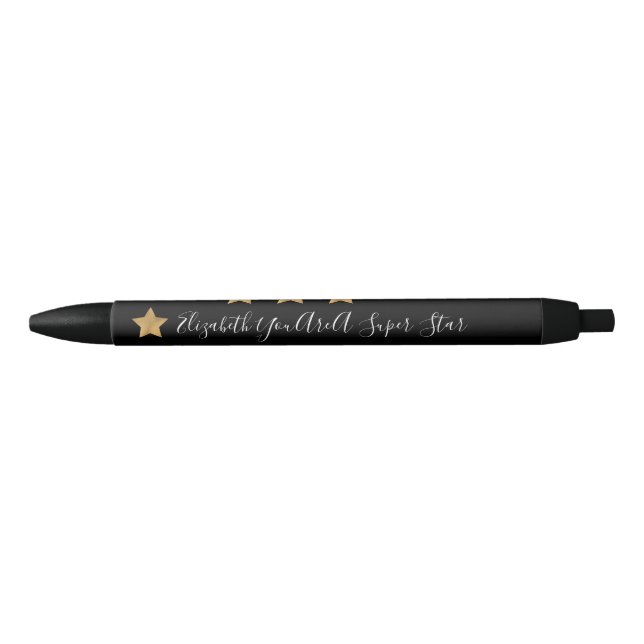 Stylo Noir Monogramme superbe Congrats inspiré d'étoile d'or (Devant)