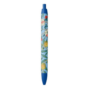 Stylo Noir Morris - Quatre fruits, motif populaire,