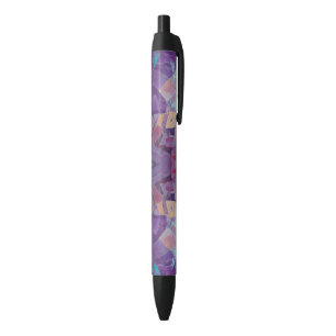 Stylo Noir mosaïque marocaine rouge violet turquoise art géom