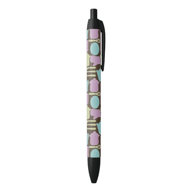 Stylo Noir Motif 2 d'ustensiles de cuisine (Bas (Vertical))