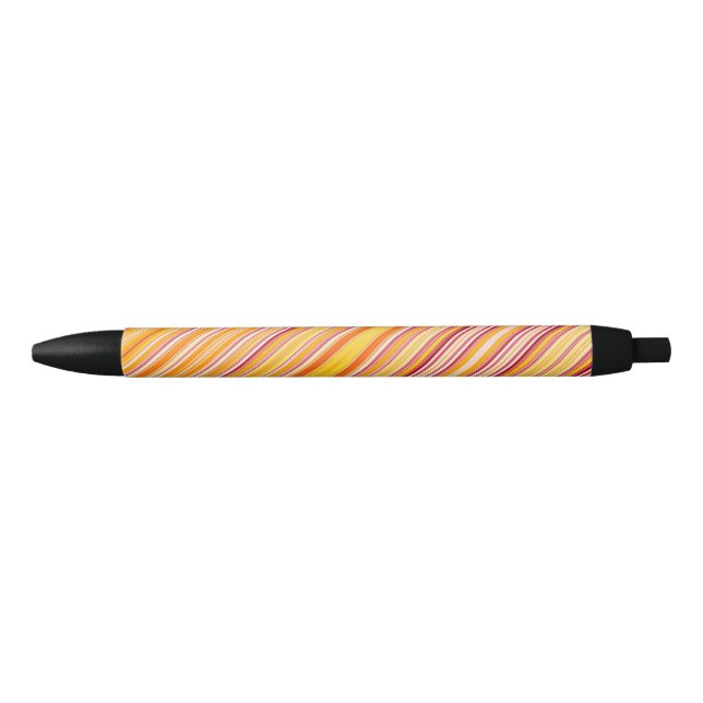 Stylo Noir Motif à bandes orange (Devant)