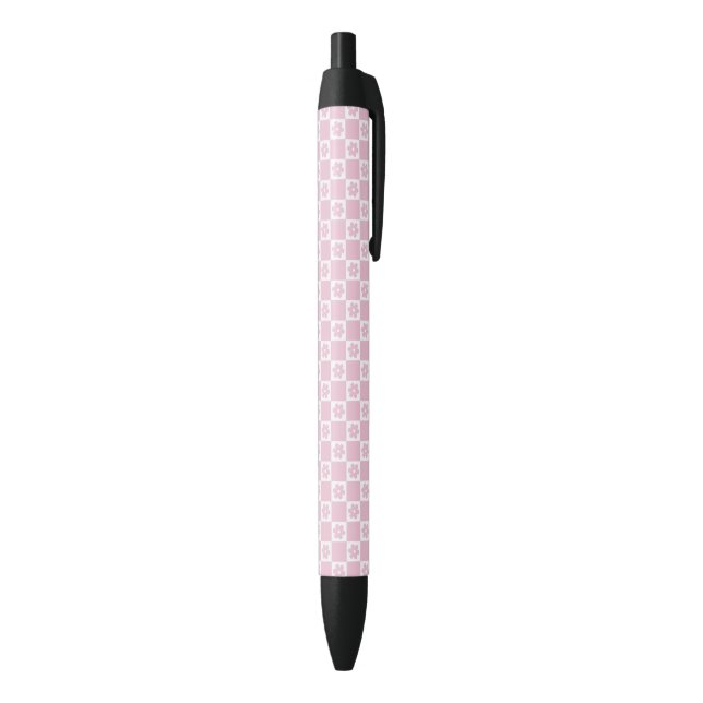 Stylo Noir Motif à fleurs roses (Bas (Vertical))