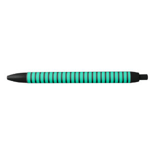 Stylo Noir Motif à rayures verticales sarcelle