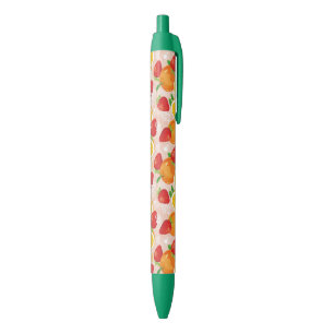 Stylo Noir Motif abstrait avec la fraise