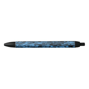 Stylo Noir Motif Abstrait Bleu Noir