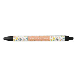 Stylo Noir Motif Alphabet Dinosaure Cute Personnalisé