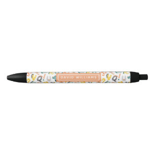 Stylo Noir Motif Alphabet Dinosaure Cute Personnalisé